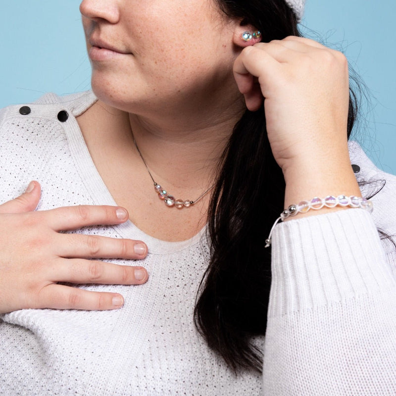 Rainbow Supernova | .925 Sterling Silver | Galaxy Glass Infinity Clasp Necklace