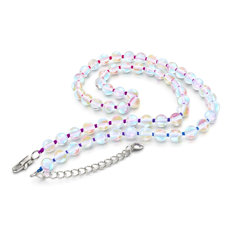 Supernova arc-en-ciel | Argent | Collier noué en verre Galaxy