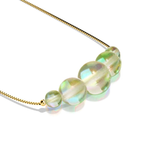 Coup de soleil | Or Vermeil | Collier fermoir infini en verre Galaxy