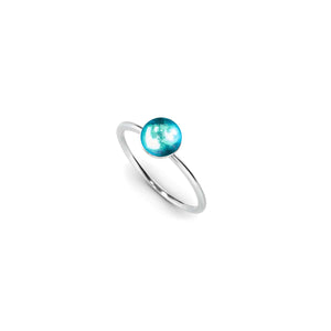 Nébuleuse bleue | Argent sterling .925 | Anneau de verre galaxie