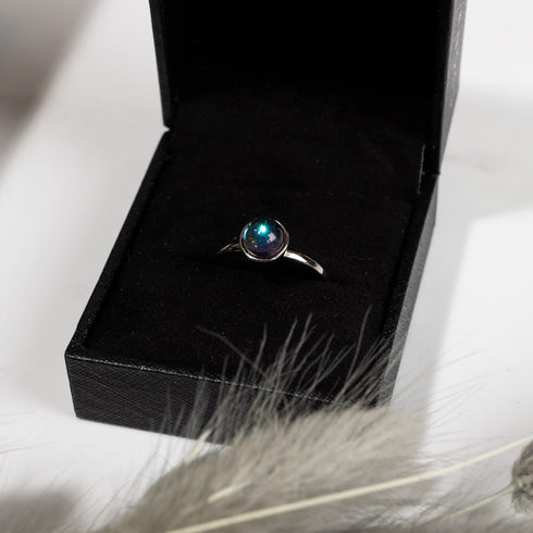 Voie Lactée | Argent sterling .925 | Anneau de verre galaxie