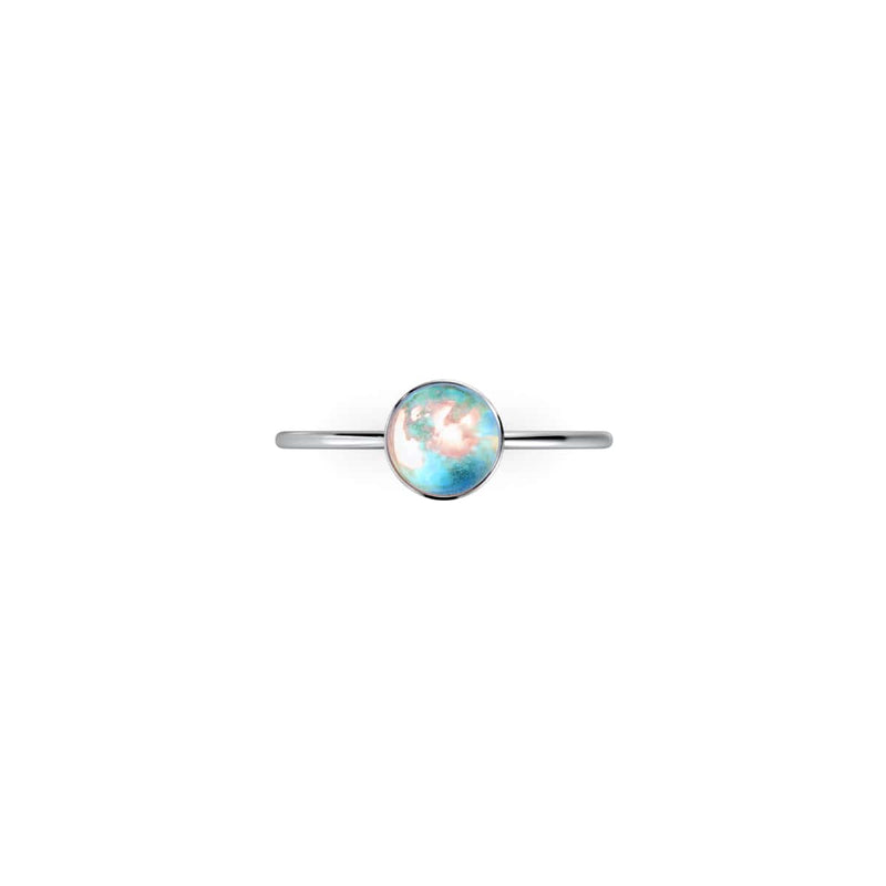 Rainbow Supernova | .925 Sterling Silver | Galaxy Glass Ring