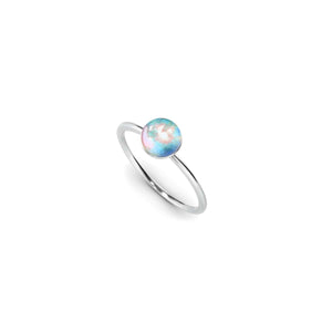 Supernova arc-en-ciel | Argent sterling .925 | Anneau de verre galaxie