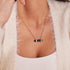 Agate noire | Or | Collier barre de pierres précieuses