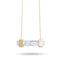 Howlite | Or | Collier barre de pierres précieuses