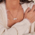 Howlite | Or rose | Collier barre de pierres précieuses