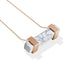 Howlite | Or rose | Collier barre de pierres précieuses