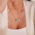 turquoise | Or | Collier barre de pierres précieuses