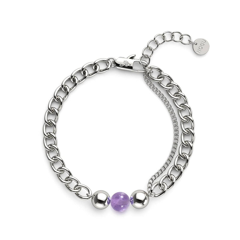 Amethyst x Silver | Gemstone Chain Bracelet