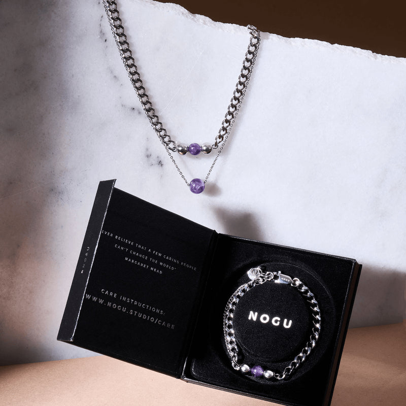 Amethyst x Silver | Gemstone Chain Bracelet
