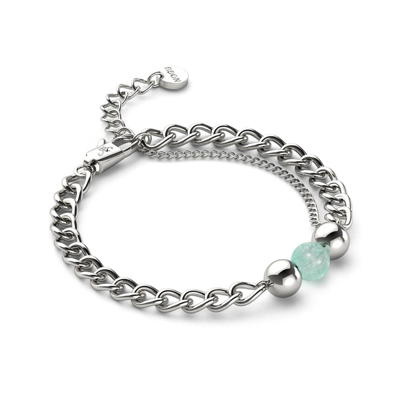 Fluorite x Argent | Bracelet chaîne de pierres précieuses