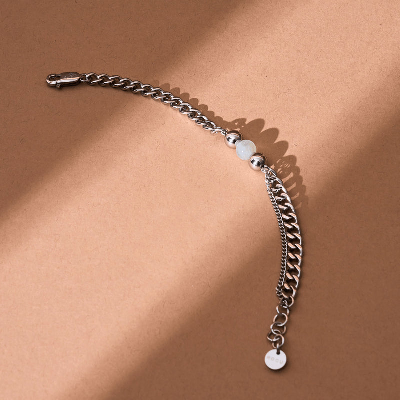 Fluorite x Argent | Bracelet chaîne de pierres précieuses