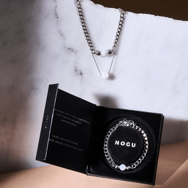 Moonstone x Silver | Gemstone Chain Bracelet
