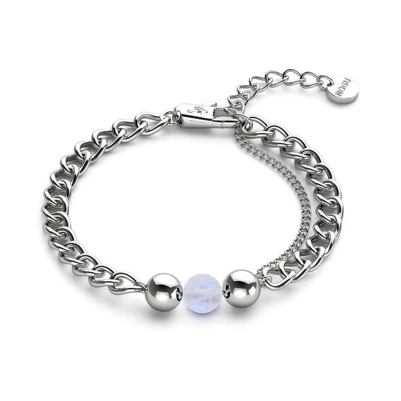 Moonstone x Silver | Gemstone Chain Bracelet