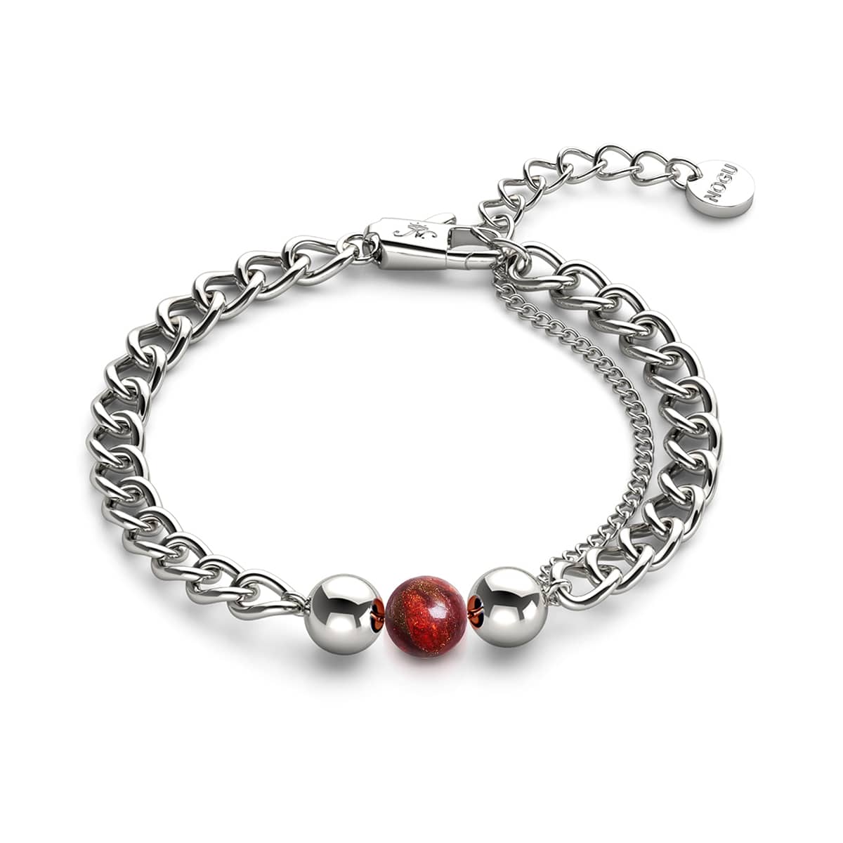 Jaspe Rouge x Argent | Bracelet chaîne de pierres précieuses