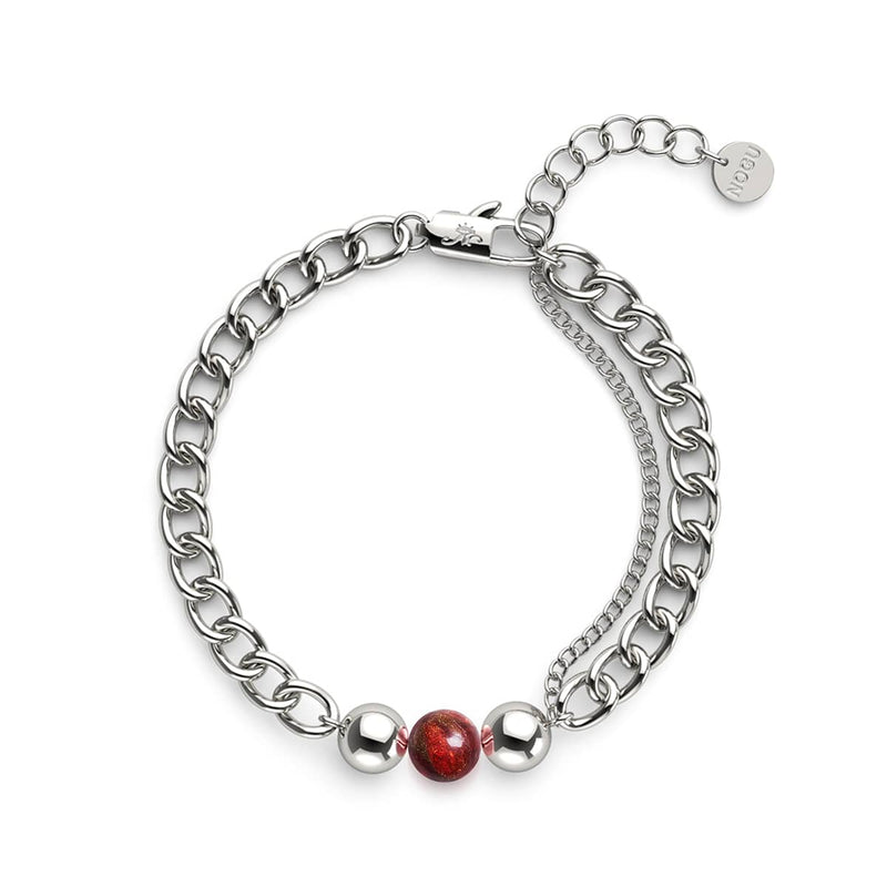 Jaspe Rouge x Argent | Bracelet chaîne de pierres précieuses