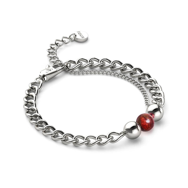 Jaspe Rouge x Argent | Bracelet chaîne de pierres précieuses