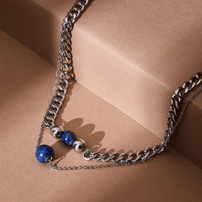 Lapis x Silver | Gemstone Chain Necklace