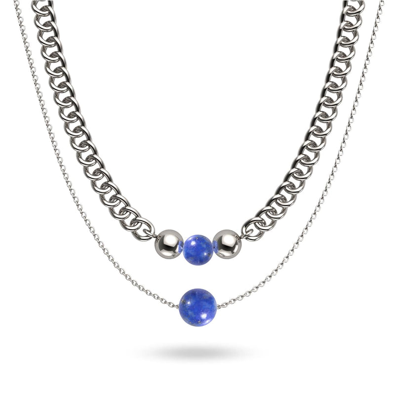 Lapis x Silver | Gemstone Chain Necklace