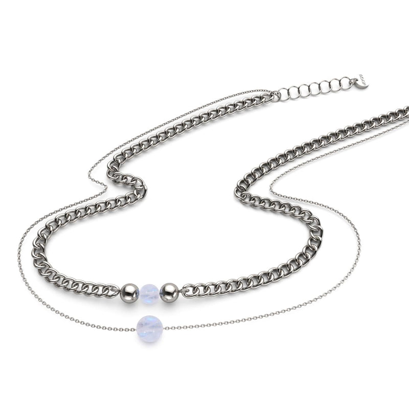 Moonstone x Silver | Gemstone Chain Necklace