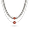 Jaspe Rouge x Argent | Collier chaîne de pierres précieuses