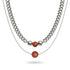 Jaspe Rouge x Argent | Collier chaîne de pierres précieuses