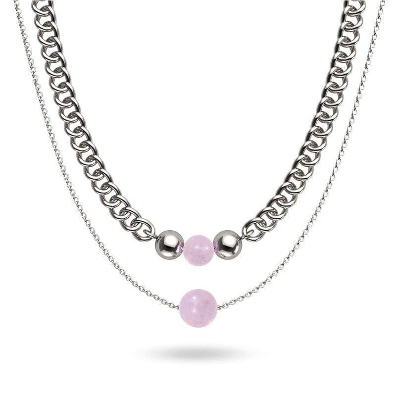 Rose Quartz x Silver | Gemstone Chain Necklace