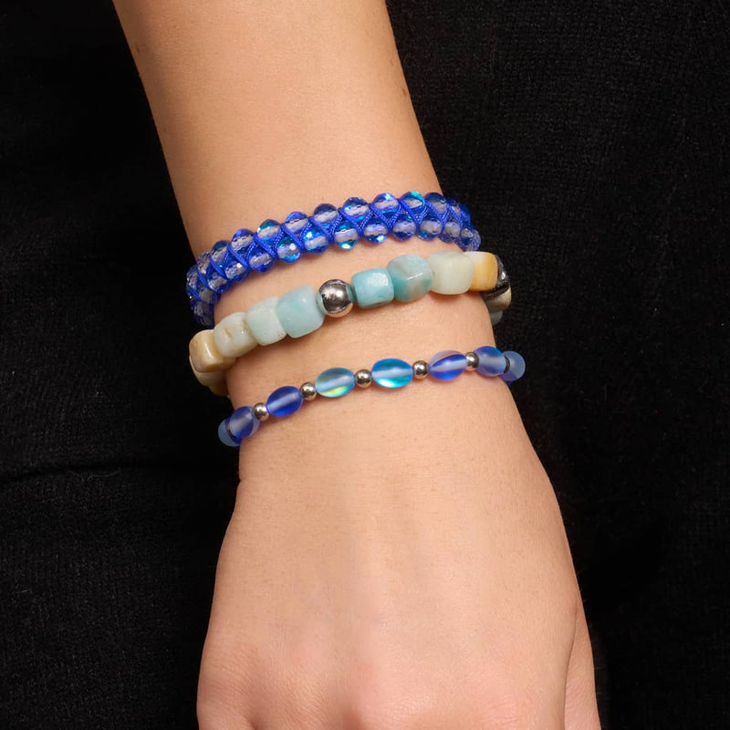 Amazonie | Argent | Bracelet Galet Pierres Précieuses