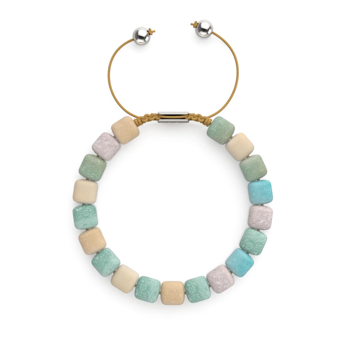 Amazonie | Argent | Bracelet macramé caillou pierre gemme