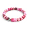 Agate Fuchsia | Argent | Bracelet Galet Pierres Précieuses