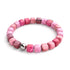 Fuchsia Agate | Silver | Gemstone Pebble Bracelet