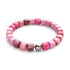 Agate Fuchsia | Argent | Bracelet Galet Pierres Précieuses