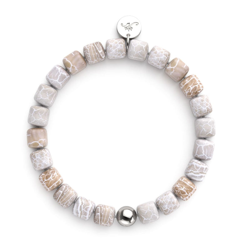 Agate grise | Argent | Bracelet Galet Pierres Précieuses