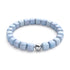 Quartz bleu clair | Argent | Bracelet Galet Pierres Précieuses