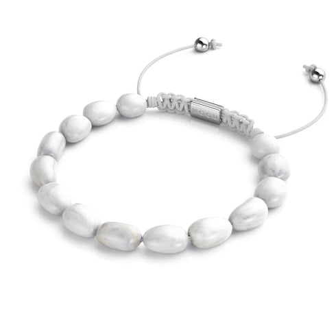 Pierre de lune | Argent | Bracelet macramé caillou pierre gemme