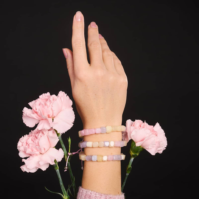 Morgan Quartz | Silver | Gemstone Pebble Macrame Bracelet