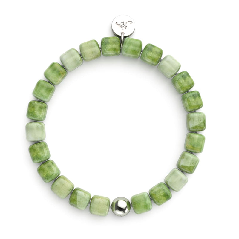 Olive Quartz | Silver | Gemstone Pebble Bracelet