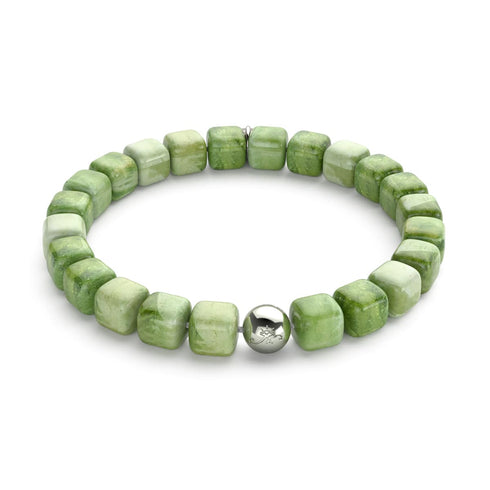 Olive Quartz | Silver | Gemstone Pebble Bracelet