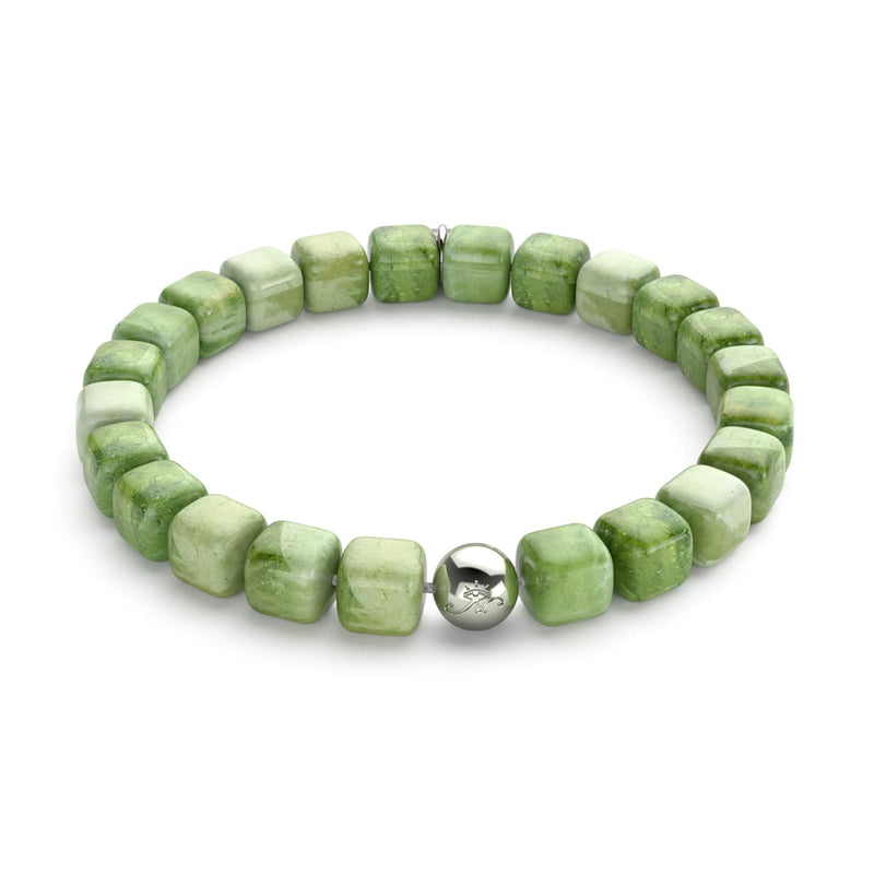 Olive Quartz | Silver | Gemstone Pebble Bracelet