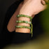 Quartz Olive | Argent | Bracelet macramé caillou pierre gemme