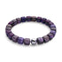 Agate violette | Argent | Bracelet Galet Pierres Précieuses