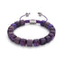 Agate violette | Argent | Bracelet macramé caillou pierre gemme