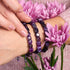 Agate violette | Argent | Bracelet macramé caillou pierre gemme