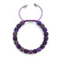 Agate violette | Argent | Bracelet macramé caillou pierre gemme