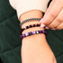Agate violette | Argent | Bracelet macramé caillou pierre gemme
