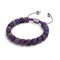 Agate violette | Argent | Bracelet macramé caillou pierre gemme