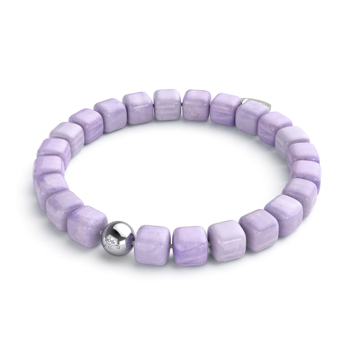 Quartz violet | Argent | Bracelet Galet Pierres Précieuses