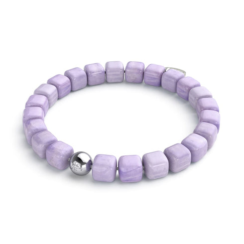 Purple Quartz | Silver | Gemstone Pebble Bracelet