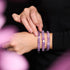 Quartz violet | Argent | Bracelet macramé caillou pierre gemme