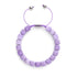 Quartz violet | Argent | Bracelet macramé caillou pierre gemme